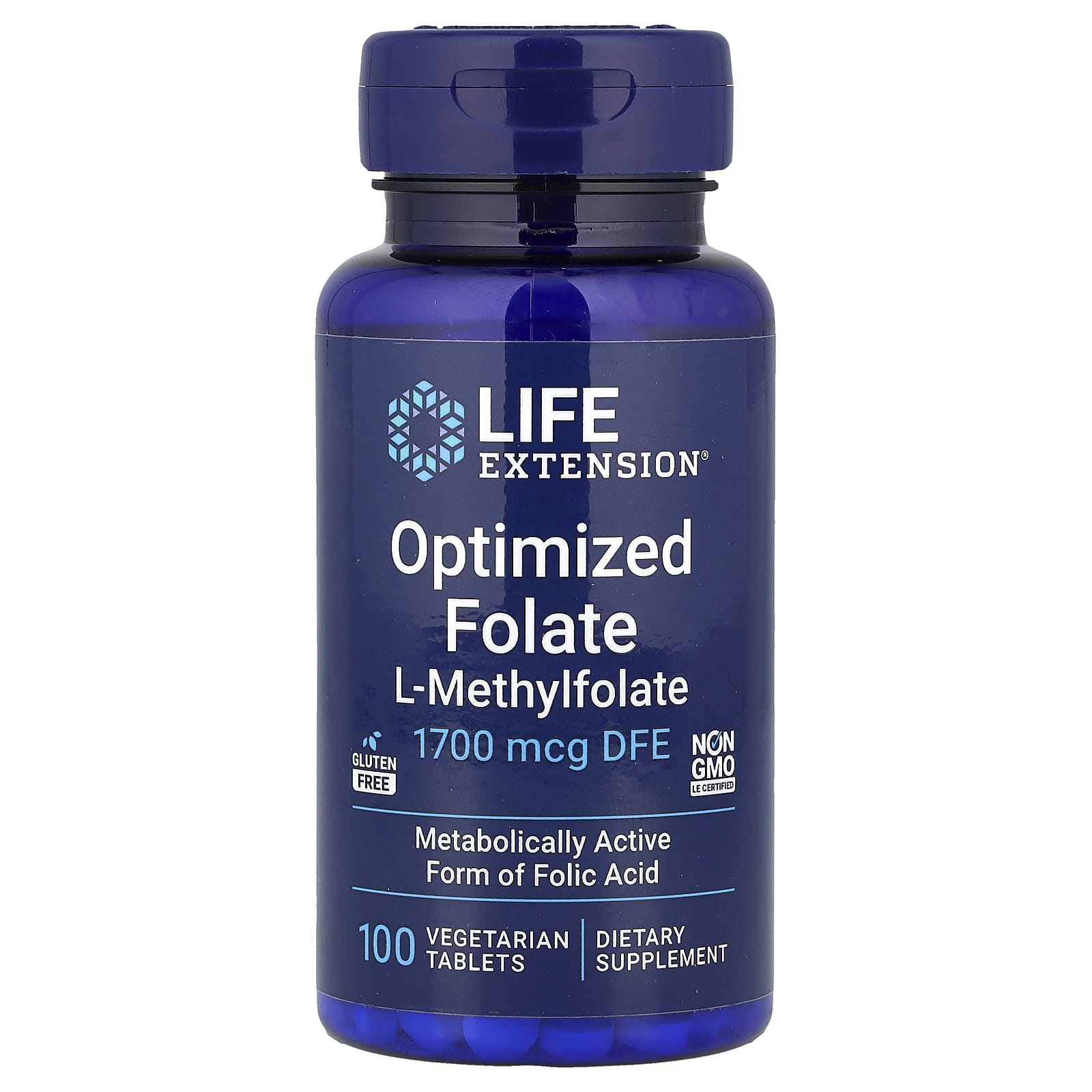 Life Extension, Optimized Folate, 1,700 mcg DFE, 100 Vegetarian Tablets