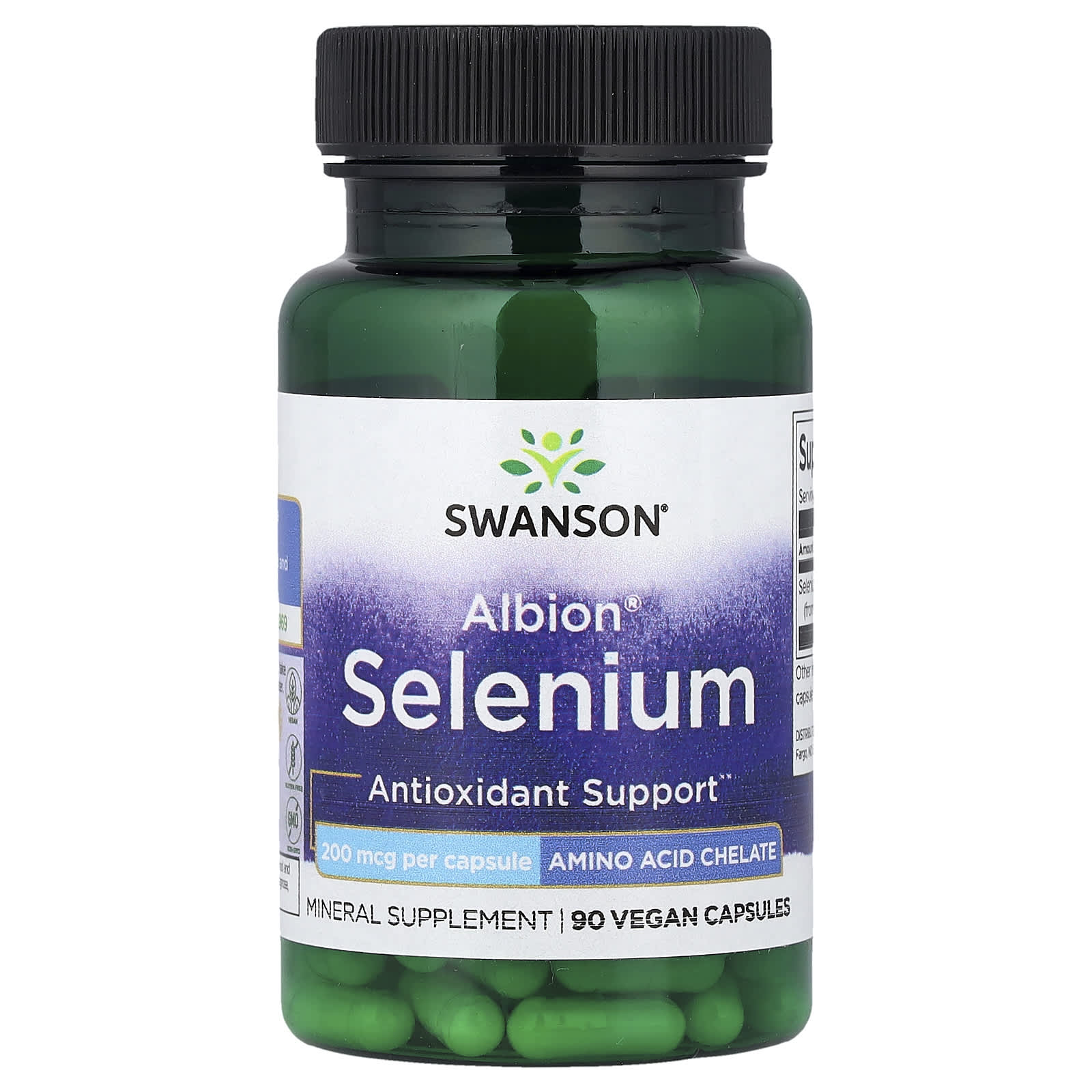 Swanson, Albion® Selenium , 200 mcg, 90 Vegan Capsules