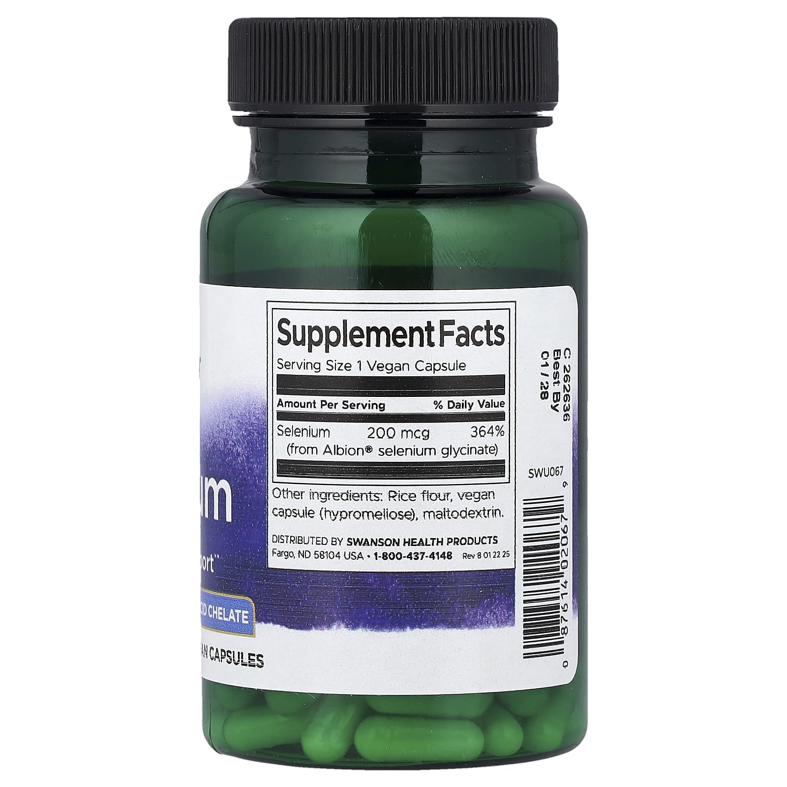 Swanson, Albion® Selenium , 200 mcg, 90 Vegan Capsules