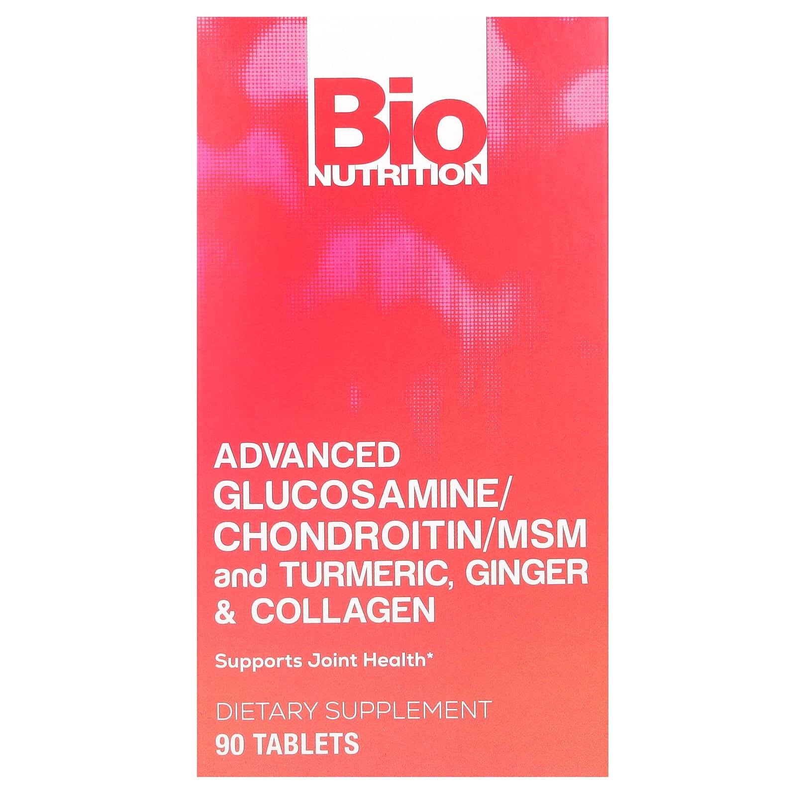 Bio Nutrition, Advanced Glucosamine/Chondroitin/MSM and Turmeric, Ginger & Collagen, 90 Tablets