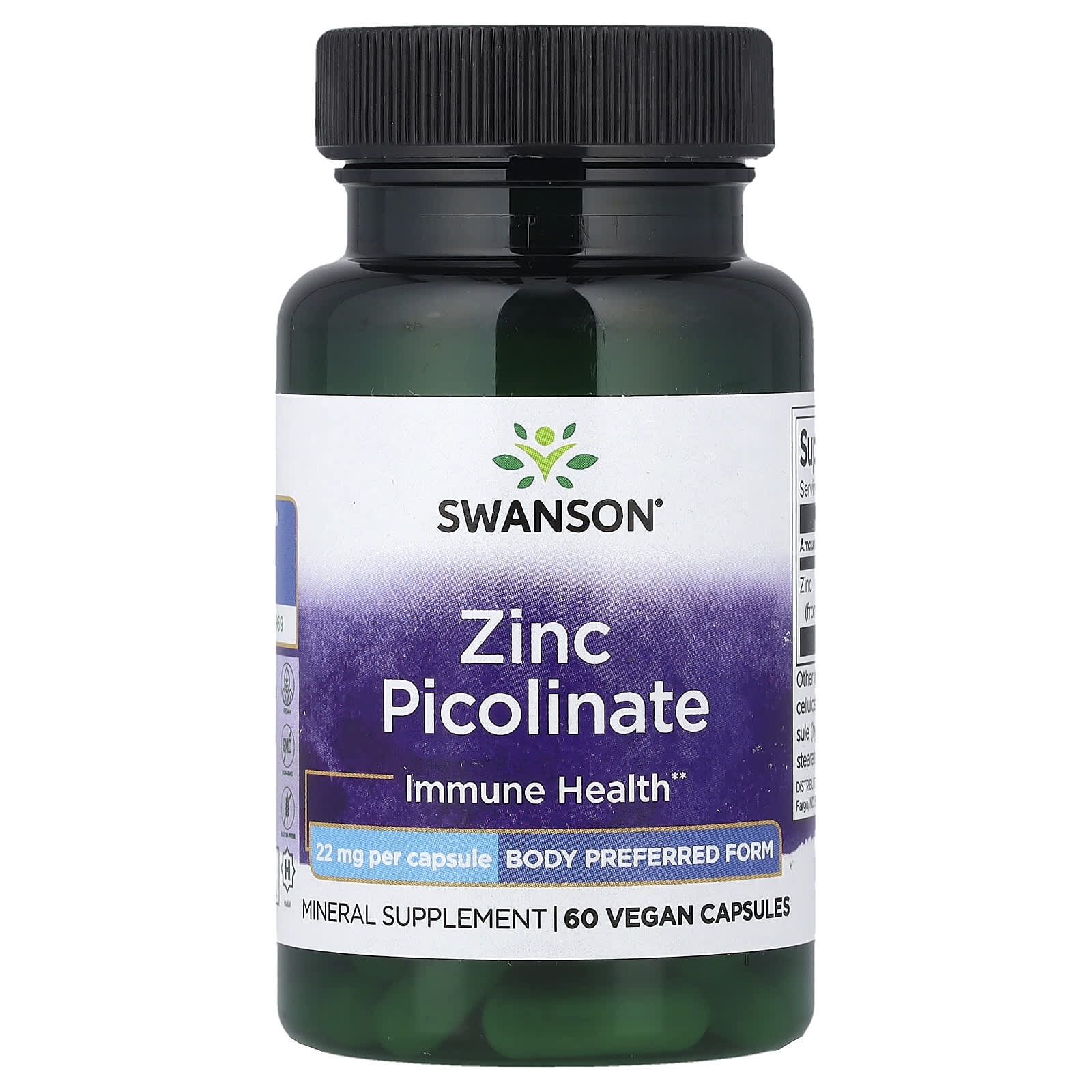 Swanson, Zinc Picolinate, 22 mg, 60 Vegan Capsules