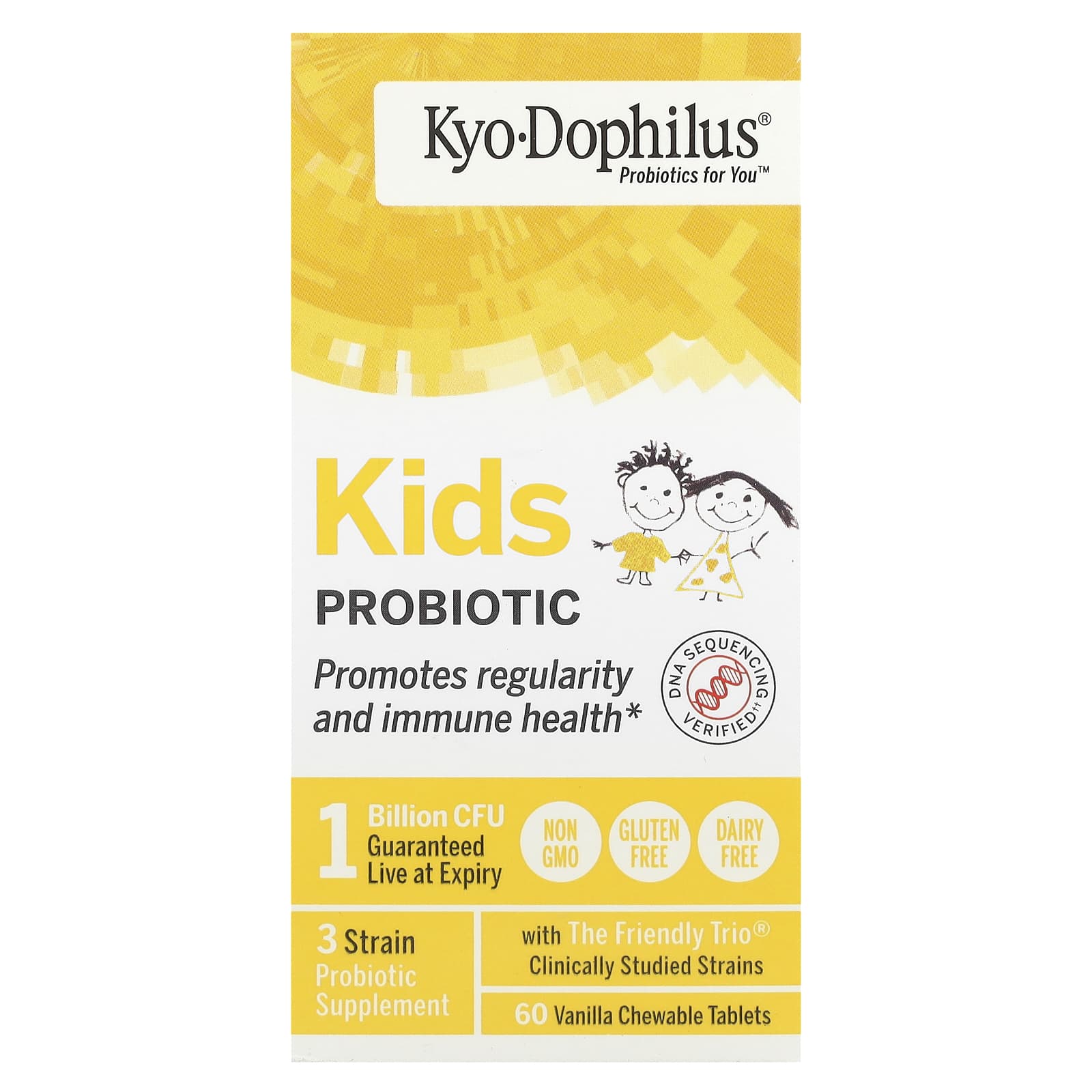 Kyolic, Kids Probiotic, Vanilla, 1 Billion CFU, 60 Chewable Tablets