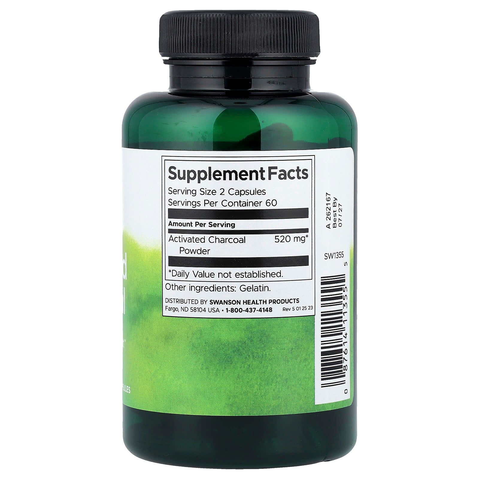 Swanson, Activated Charcoal, 260 mg, 120 Capsules