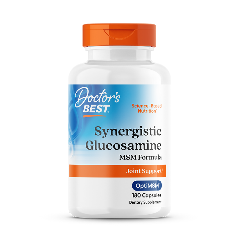 Doctor's Best Synergistic Glucosamine MSM Formula with OptiMSM, 180 Capsules