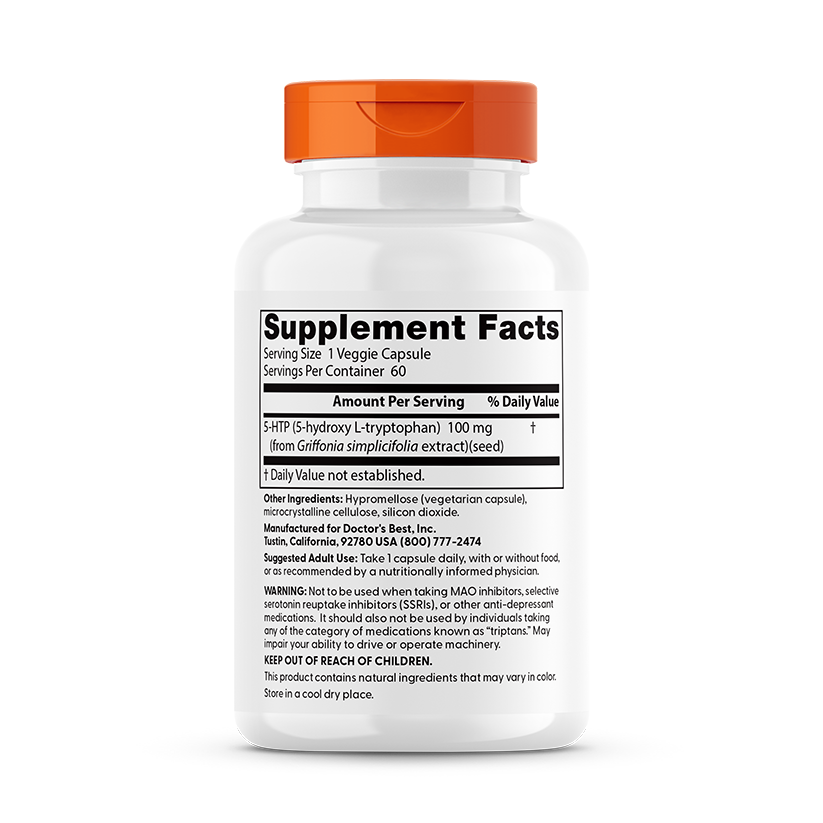 Doctor's Best 5-HTP, 100 mg, 60 Veggie Caps