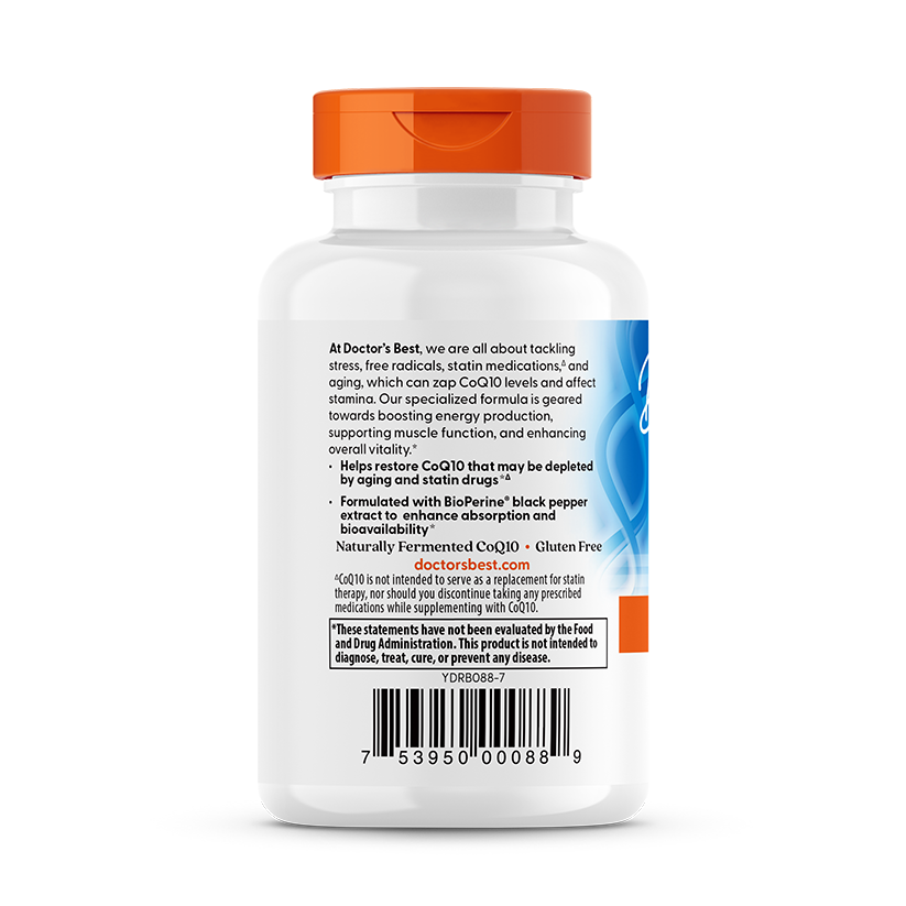 Doctor's Best High Absorption CoQ10 with BioPerine, 100 mg, 60 Softgels