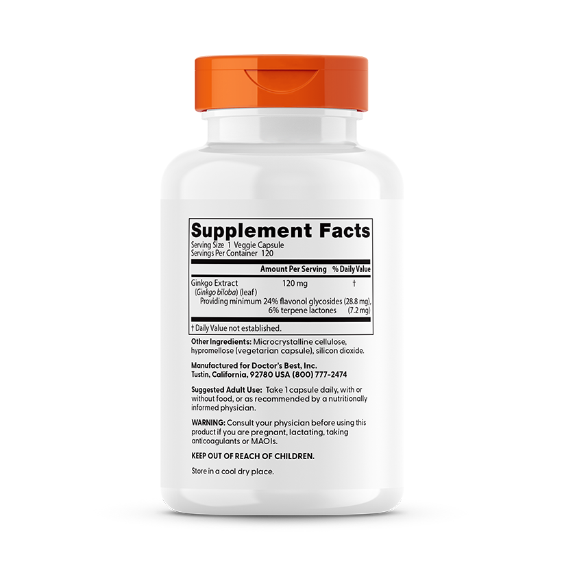 Doctor's Best Extra Strength Ginkgo, 120 mg, 360 Veggie Caps