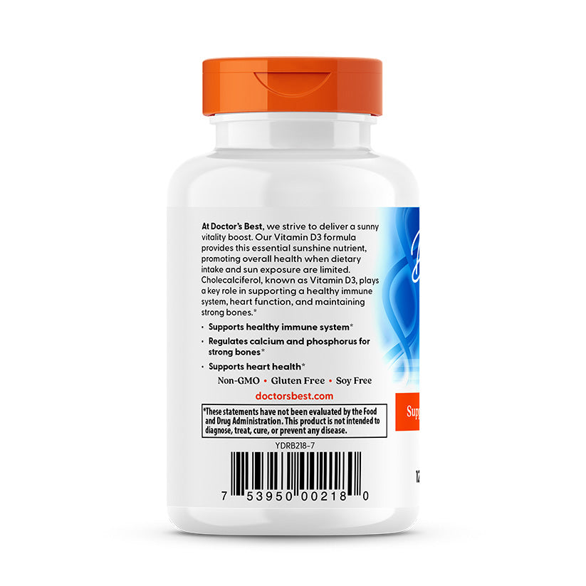 Doctor's Best Vitamin D3, 125 mcg (5,000 IU), 180 Softgels