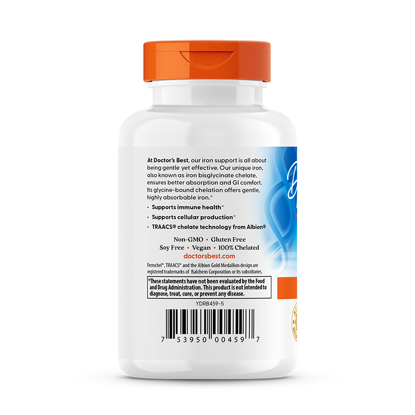 Doctor's Best High Absorption Iron with Ferrochel, 27 mg, 120 Tablets