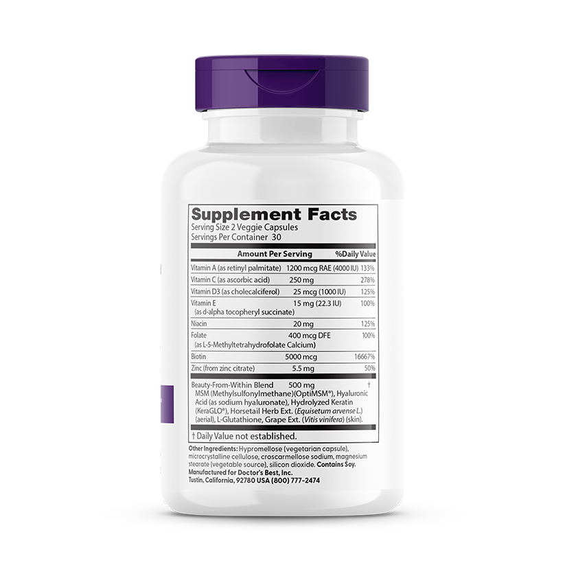 Doctor's Best Women's Hair, Skin & Nails , 60 Veggies Caps