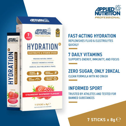 Applied Nutrition Hydration+ Electrolyte & Vitamin Powder Stick Pack