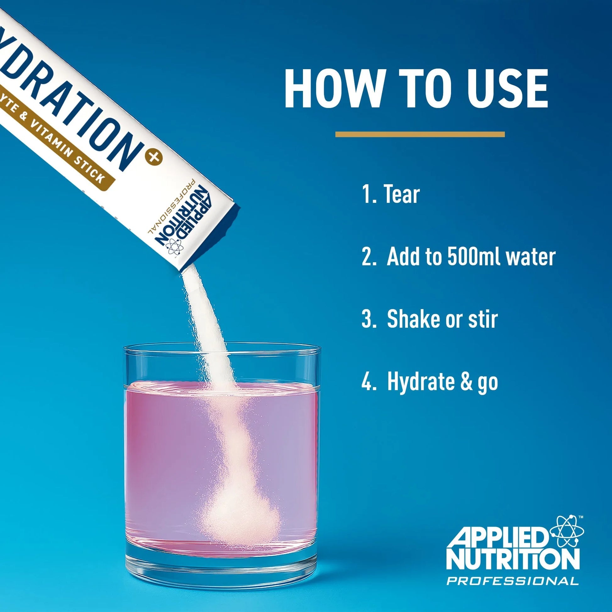 Applied Nutrition Hydration+ Electrolyte & Vitamin Powder Stick Pack