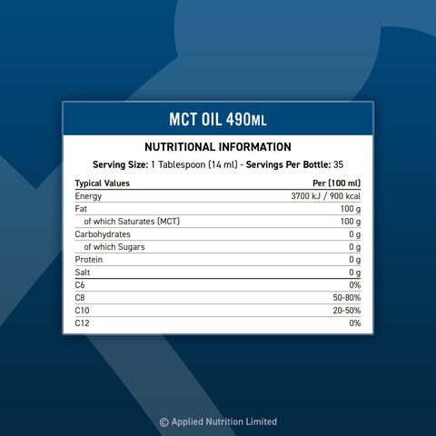 Applied Nutrition MCT Oil 490ml From Coconut Oil (35 Servings)