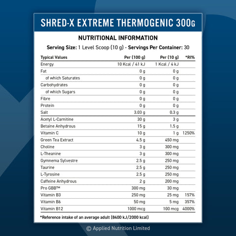 Applied Nutrition Shred-X 300g Fat Burning Thermogenic Powder