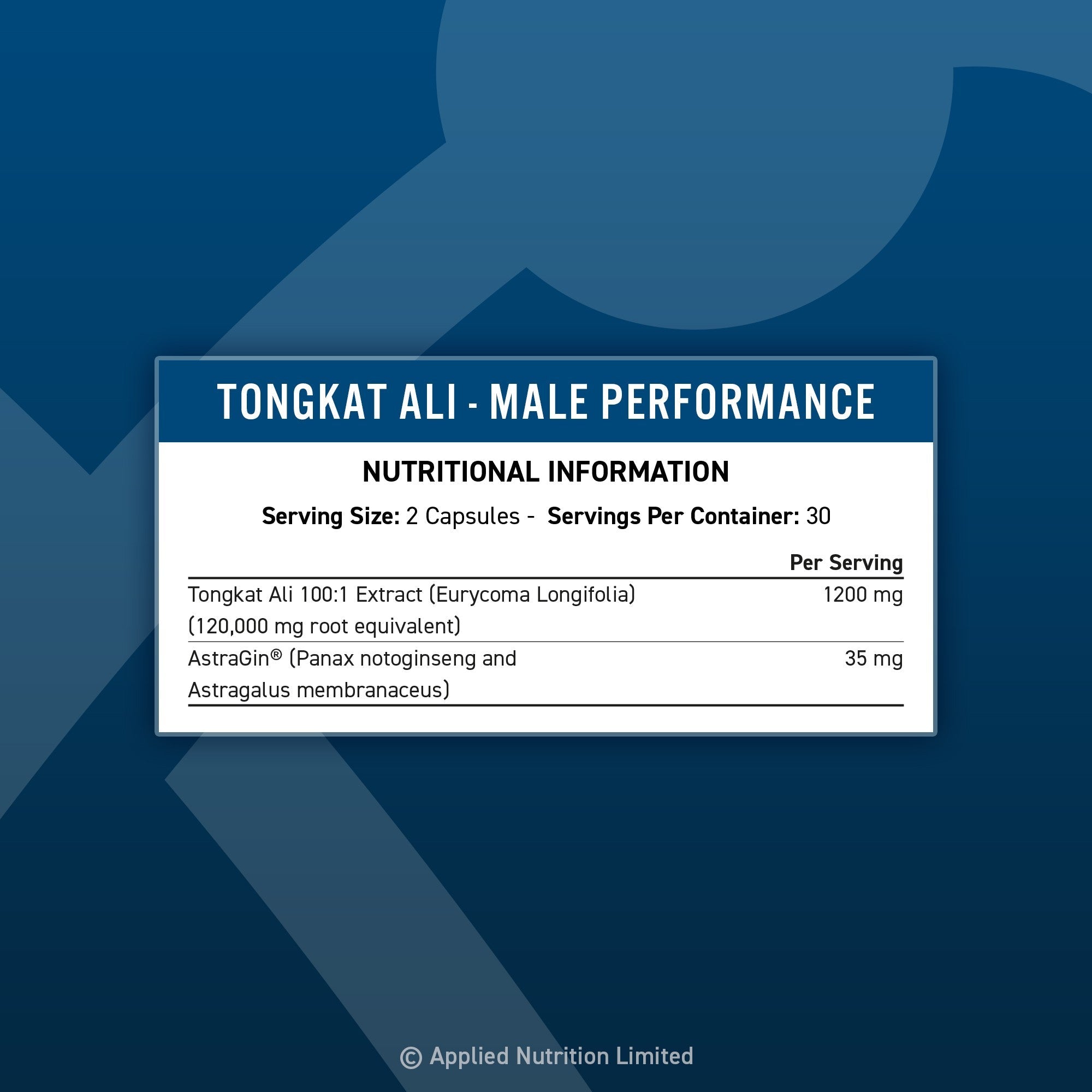 Applied Nutrition Tongkat Ali Long Jack Testosterone Supplement 1200mg - SupplMentor