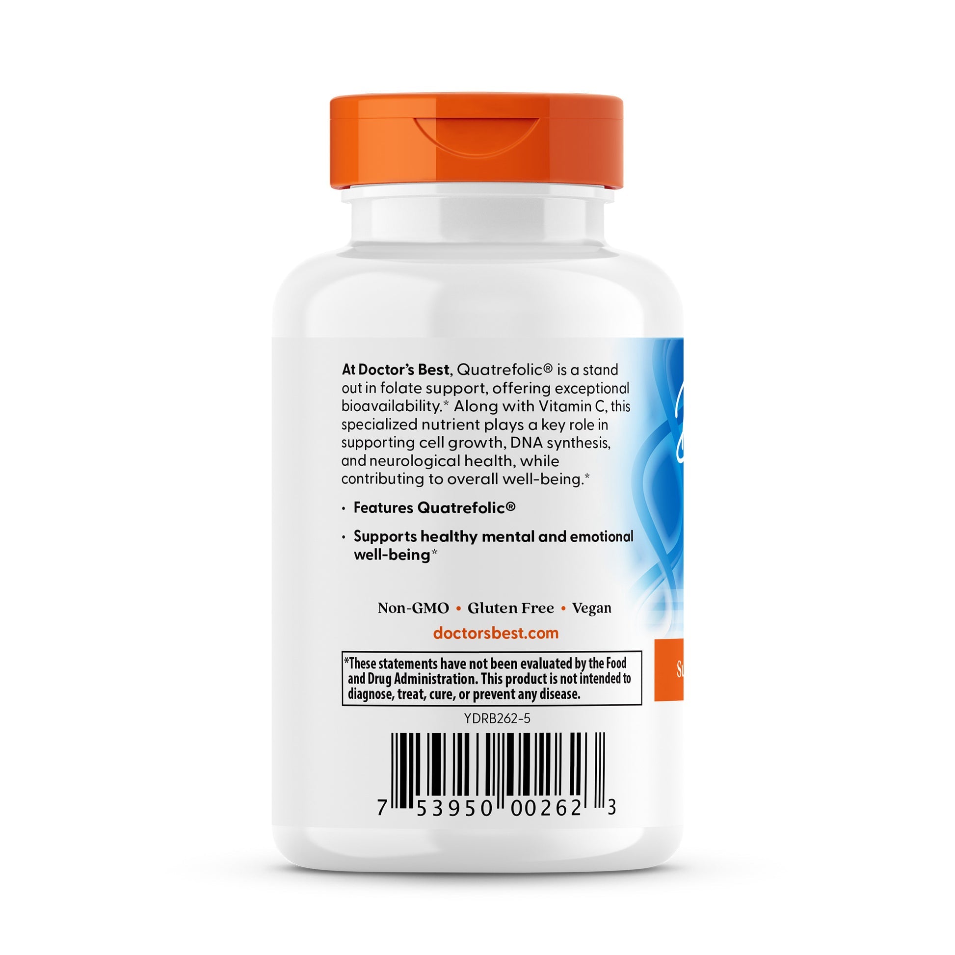 Doctor's Best Fully Active Folate 400 with Quatrefolic, 90 Veggie Caps