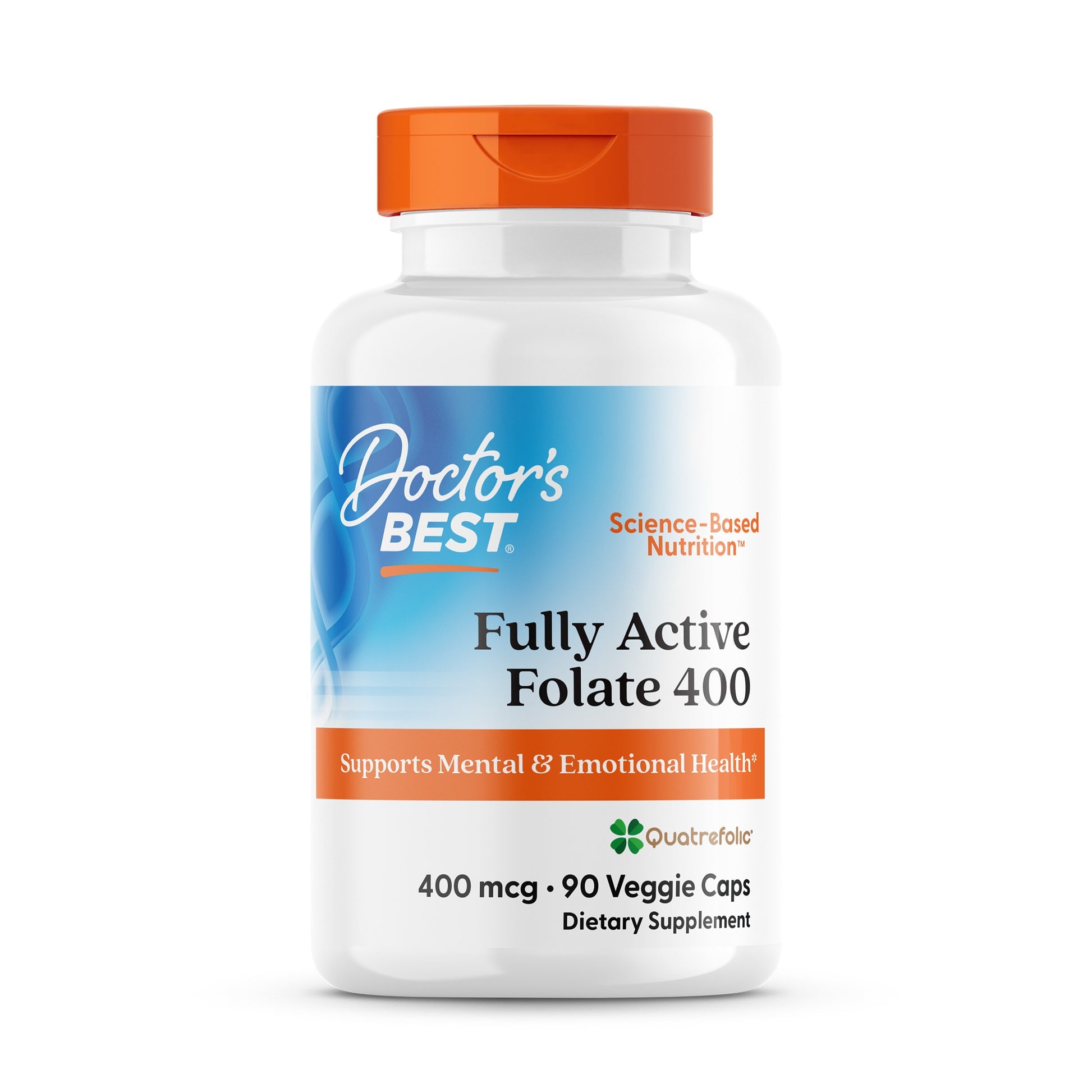 Doctor's Best Fully Active Folate 400 with Quatrefolic, 90 Veggie Caps
