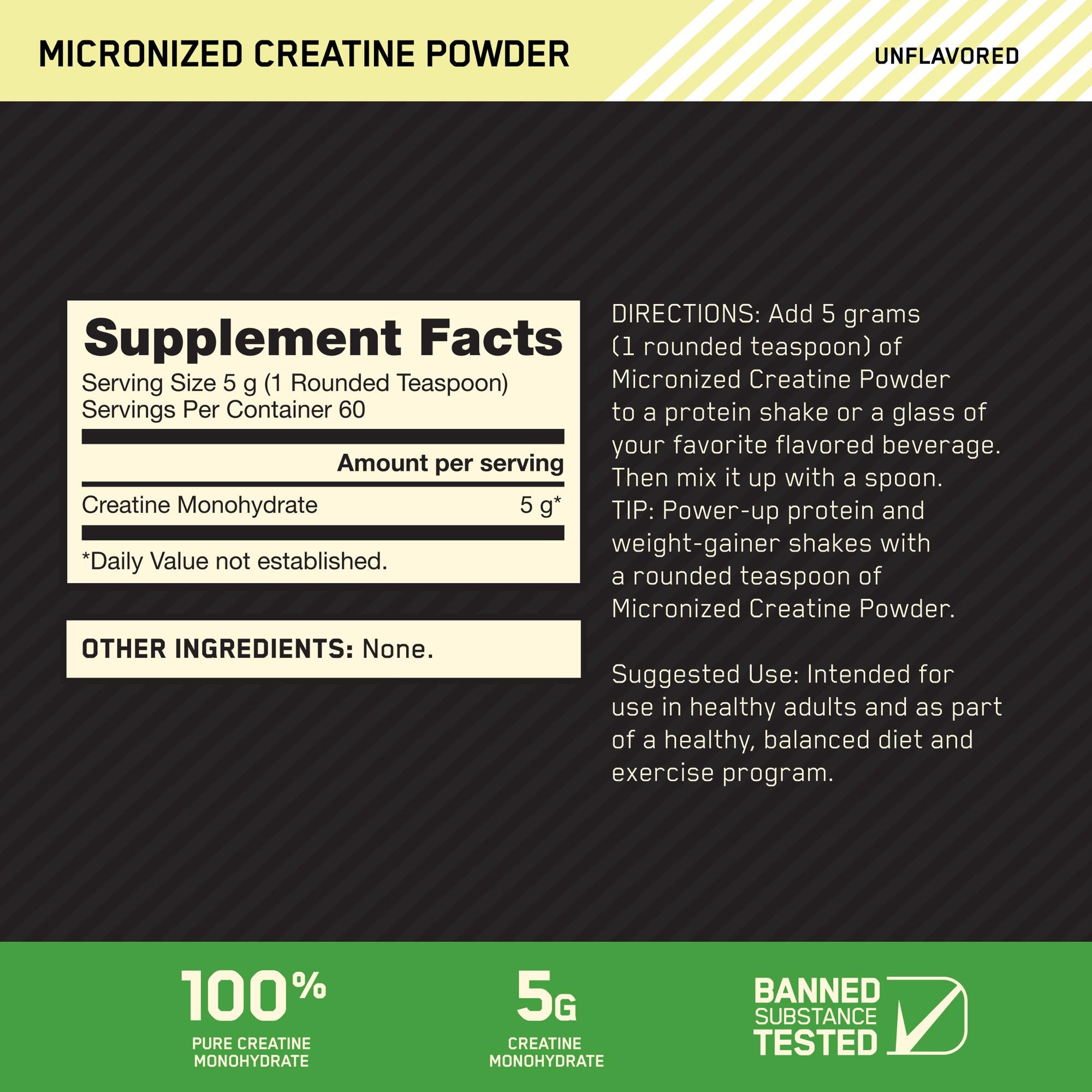 Optimum Nutrition Micronized Creatine Powder Unflavored 300G