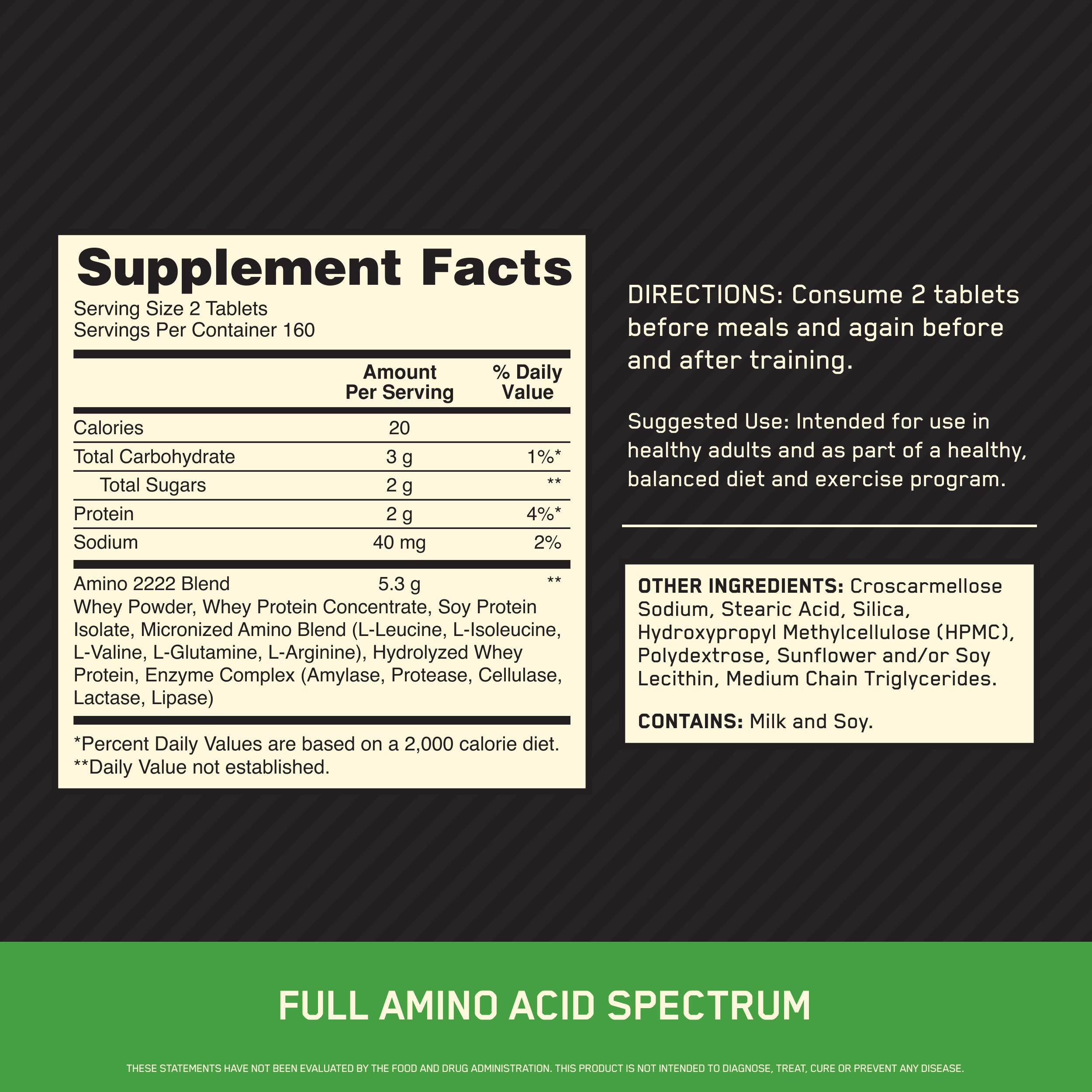 Optimum Nutrition Superior Amino 2222 Tabs