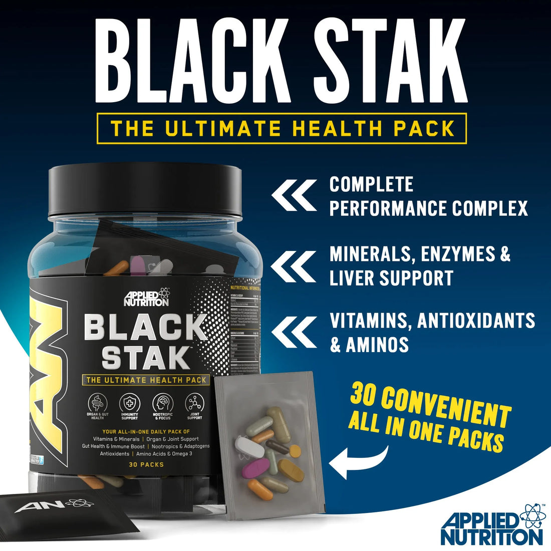 Applied Nutrition BLACK STAK MULTIVITAMIN - 30 SACHETS